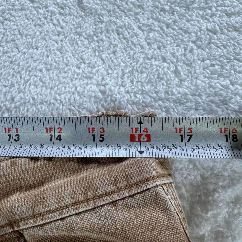 Eddie Bauer Pants Men's 34x32 Brown Canvas‎ Tan Beige Work Khaki Double Knee